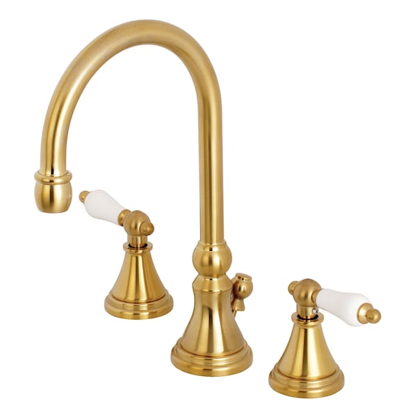 8" Widespread Bathroom Faucet, Brushed Brass